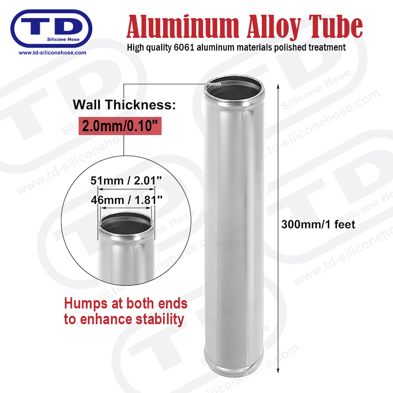 Aluminiumsrør OD: 51mm L: 300mm