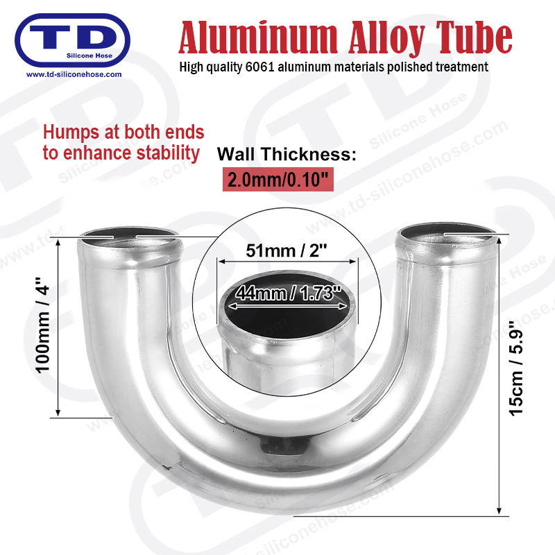 Aluminiumsrør 180 ° albue OD: 2,0 