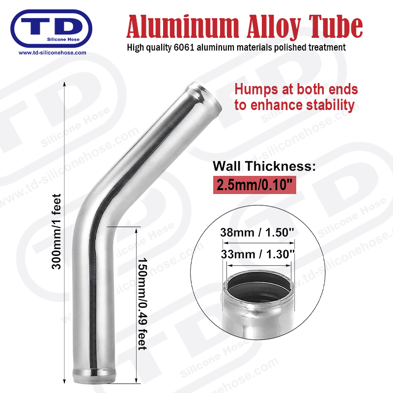 Aluminiumsrør 45 ° albue OD: 1,5 
