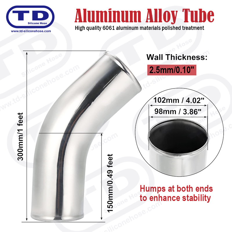 Aluminiumsrør 45 ° albue OD: 4,0 