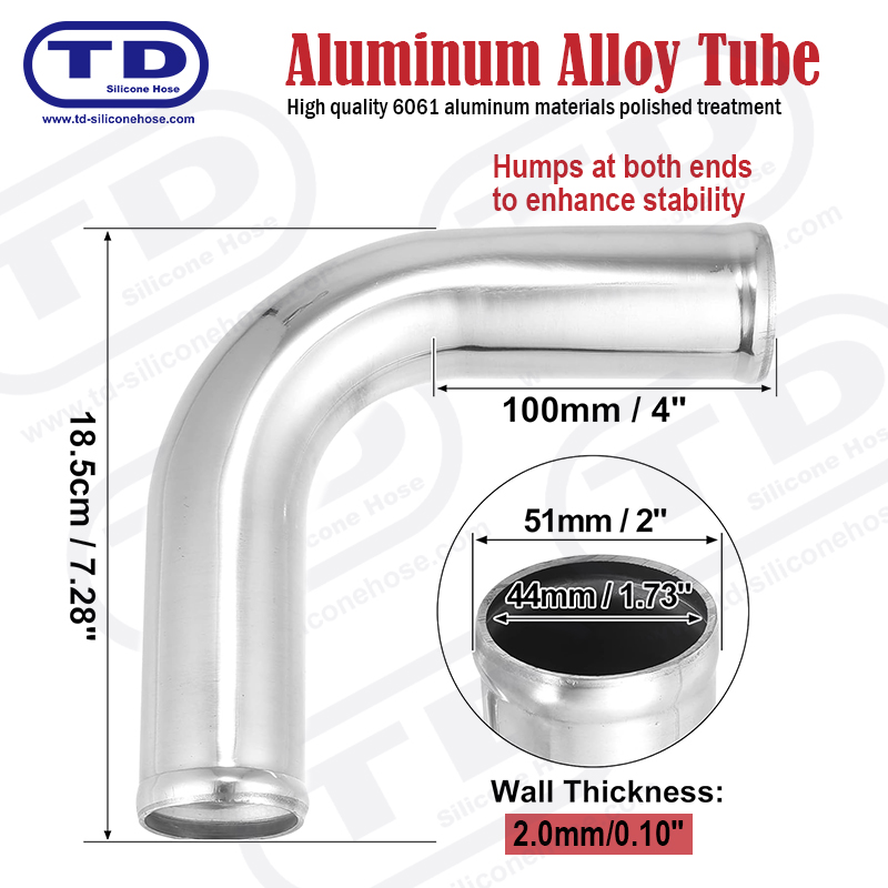 Aluminiumsrør 90 ° albue OD: 2,0 